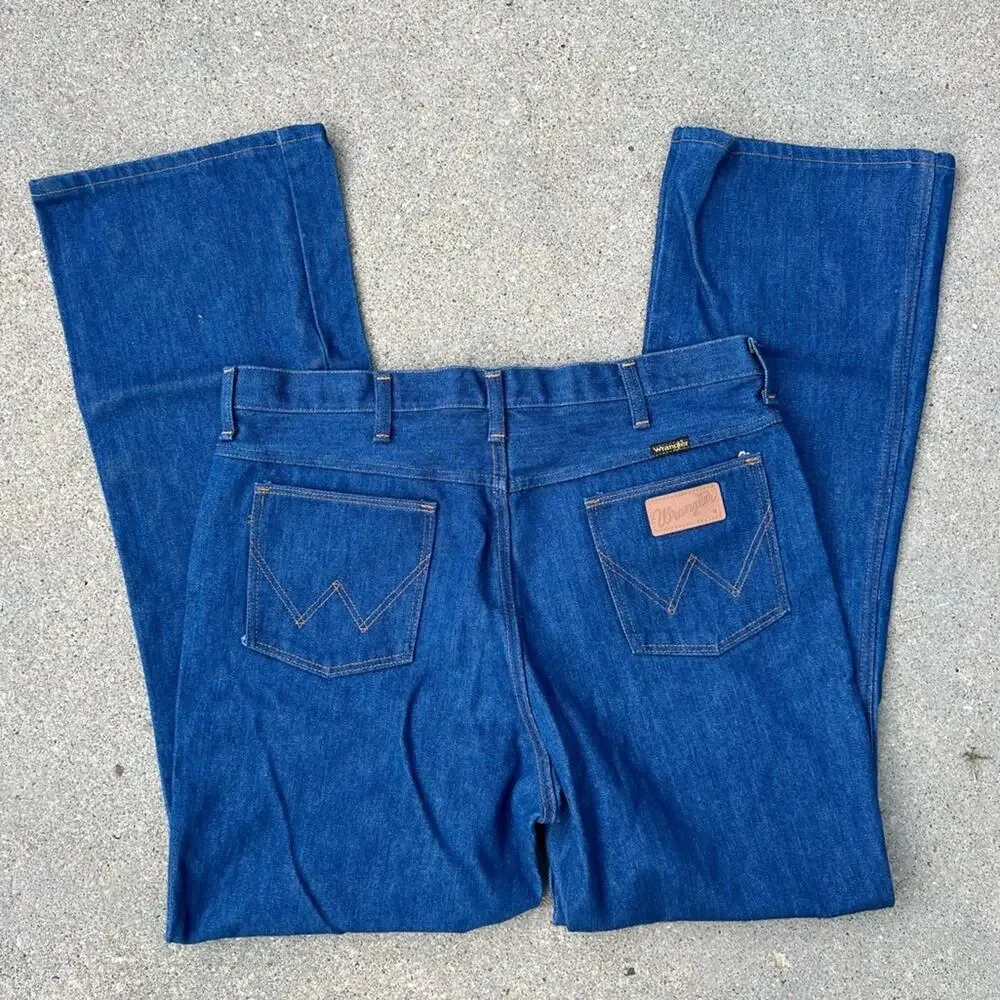 Vintage 70s Wrangler No Fault Jean 945DEN 38x34 Cowboy Cut Regular Fit